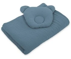 My Sweet Baby Patalynės komplektas kūdikiui Teddy muslin, melsvas