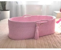 My Sweet Baby Pintas kūdikio lopšys BOHO su stoveliu, rožinis