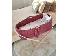 My Sweet Baby Pintas kūdikio lopšys BOHO su stoveliu, rankų darbo, žydintis