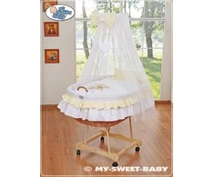 My Sweet Baby Pintas kūdikio lopšys su uždanga meškiukas balta