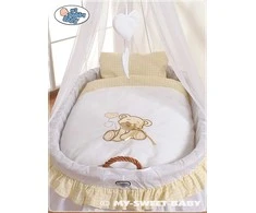 My Sweet Baby Pintas kūdikio lopšys su uždanga meškiukas balta