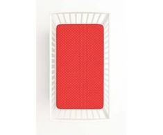 My Sweet Baby Medvilninė paklodė 120x60 cm raudona su baltais taškeliais