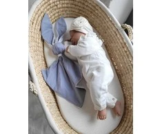 My Sweet Baby Minkštas medvilninis kūdikio pledas zuikutis, pastelinė mėlyna/balta