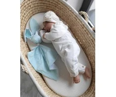 My Sweet Baby Minkštas medvilninis kūdikio pledas zuikutis, žalsvai baltas