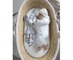My Sweet Baby Minkštas medvilninis pledas kūdikiui su kiškučio aplikacija, žalia-pilka
