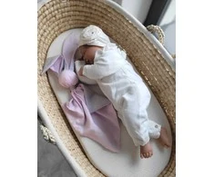 My Sweet Baby Minkštas medvilninis kūdikio pledas zuikutis, rožinė pilka