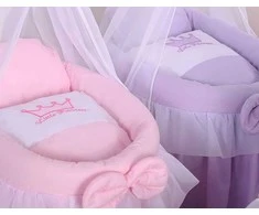 My Sweet Baby Lėlės pintas lopšys su užuolaidėle – rožinis