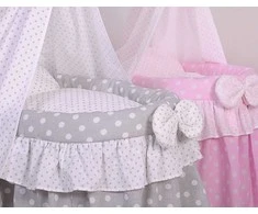My Sweet Baby Lėlių pintinė lovelė su uždangalu – pilka