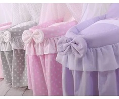 My Sweet Baby Lėlės pintas lopšys su stogeliu – alyvinis