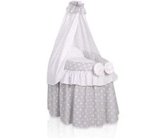 My Sweet Baby Lėlių pintinė lovelė su uždangalu – pilka