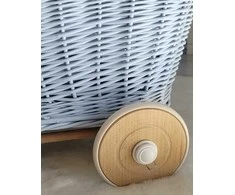 My Sweet Baby Lėlių vežimėlis pintas mėlynas su medinėmis detalėmis Wicker