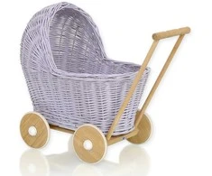 My Sweet Baby Lėlių vežimėlis pintas šviesiai violetinis Milly Mally