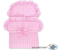 My Sweet Baby Lėlės pintas vežimėlis su rožine patalyne – natūralus