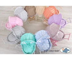 My Sweet Baby Lėlės pintas vežimėlis su rudu patalu – baltas