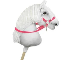 Super Hobby Horse Hobio žirgo pavadžiai kantarui neoniniai rožiniai