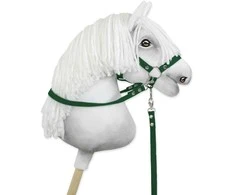 Super Hobby Horse Hobio žirgo kamanų pavadžiai butelių žalios spalvos