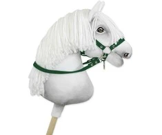 Super Hobby Horse Hobio žirgo kamanų pavadžiai butelių žalios spalvos