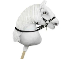 Super Hobby Horse Hobio žirgo kamanos su pavadžiu – juodos