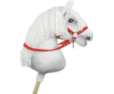 Super Hobby Horse Hobio žirgo kamanos kantarui – raudonos