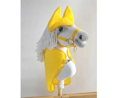 Super Hobby Horse Hobby Horse geltona fleece antklodė ir ausinukai