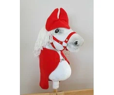 Super Hobby Horse Hobby Horse rinkinys: raudonas pledas ir ausinės