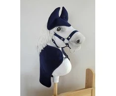 Super Hobby Horse Hobby Horse komplektas: flisinis pledas ir ausinukai džinso spalvos