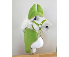 Super Hobby Horse Rinkinys Hobby Horse arkliukui: šviesiai žalias pledas ir ausinukai