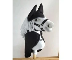 Super Hobby Horse Juodas fleecinis komplektas žaisliniams arkliukams A4–A5 Hobby Horse