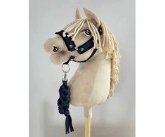 Super Hobby Horse Hobio žirgo kantaras ir pavadis – juoda ir tamsiai mėlyna