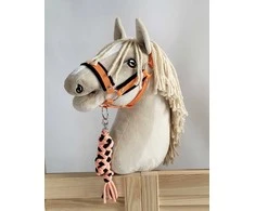 Super Hobby Horse Hobio arklio kantaras A3 su juodu kailiuku ir pavadžiu (juoda/oranžinė)