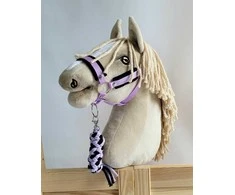 Super Hobby Horse Hobi arkliuko kantaras ir pavadys – juoda ir violetinė