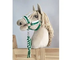 Super Hobby Horse Hobio arklio kantaras A3 su balta pūkuota apdaila + balta-žalia pavadėlis