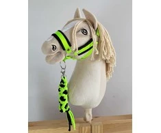 Super Hobby Horse Hobio arklio kantaras su pavadžiu, juodas/neoninis žalias