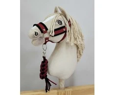 Super Hobby Horse Hobby horsing kantaras ir pavadys – juoda ir burgundiška