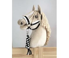 Super Hobby Horse Hobi arkliuko kantaras ir pavadys juodai baltas