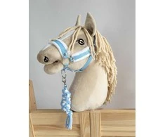 Super Hobby Horse Hobio arklio kantaras ir pavadys – baltas šviesiai mėlynas