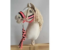 Super Hobby Horse Hobio žirgo kantaras ir pavadis, juoda/ neoninė rožinė