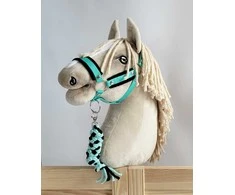 Super Hobby Horse Hobio arkliuko kantaras ir pavadys – juoda/mėtinė