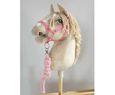 Super Hobby Horse Hobby Horse skirtas rožinis kamanų ir pavadžio rinkinys