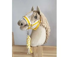 Super Hobby Horse Hobio arkliuko kantaras A3 su balta pūkine apdaila ir pavadžiu