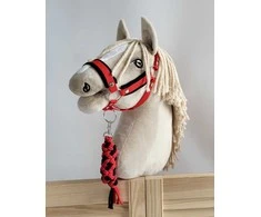 Super Hobby Horse Hobio žirgo kantaras A3 su juoda kailine apdaila ir pavadžiu
