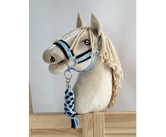 Super Hobby Horse Hobio arklio kantaras ir pavadys – juoda ir šviesiai mėlyna