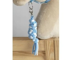 Super Hobby Horse Pavadėlis hobi arkliukui, baltai žydras, pintas