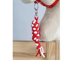 Super Hobby Horse Pavadėlis hobi arkliukui, dviguba virvė, baltai raudonas