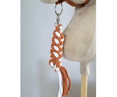 Super Hobby Horse Pavadėlis hobi arkliukui, dviguba virvė, baltas/rusvas