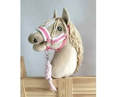 Super Hobby Horse Pavadėlis hobi arkliukui, baltas/rožinis