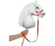 Super Hobby Horse Hobby horsingo pavadėlis iš juostinio diržo – raudonas