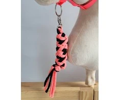 Super Hobby Horse Pavadėlis hobi arkliukui, neoninės rožinės ir juodos spalvos