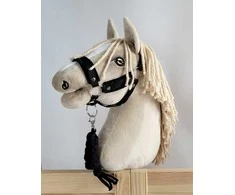 Super Hobby Horse Pavadėlis hobi arkliukui iš dvigubos virvės – juodas