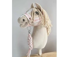 Super Hobby Horse Pavadėlis hobi arkliukui, baltas/rožinis